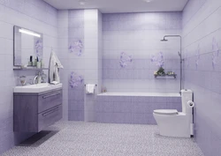 Lilac tiles in the bathroom photo