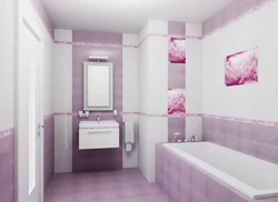Lilac tiles in the bathroom photo