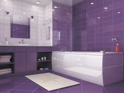 Lilac tiles in the bathroom photo