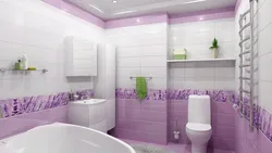 Lilac tiles in the bathroom photo