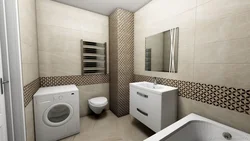 Bath design with horizontal tiles