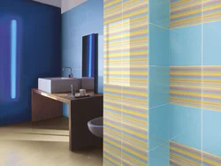 Bath design with horizontal tiles