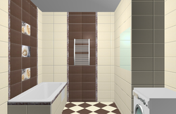 Bath design with horizontal tiles