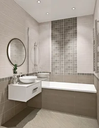 Bath design with horizontal tiles