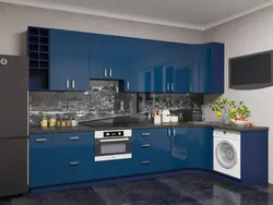Blue-black kitchen photo
