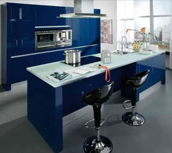 Blue-black kitchen photo