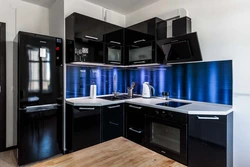 Blue-black kitchen photo