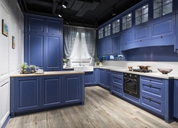 Blue-black kitchen photo