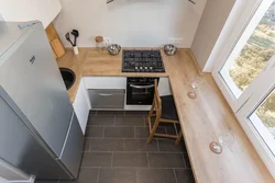 Тарҳи ошхона Хрущёв countertop аз акс sill тиреза