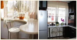 Kitchen design Khrushchev countertop from a window sill photo