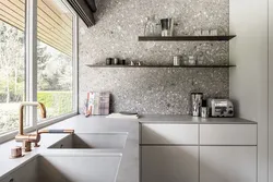 Photo kitchen countertop on the wall