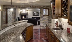 Photo kitchen countertop on the wall