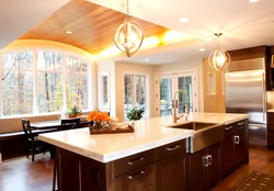 Suspended ceilings for the kitchen in your home photo