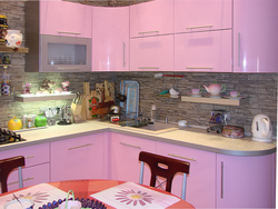 Photo of pink kitchen tiles