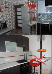 Kitchen 6 sq m with a bar counter photo