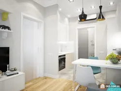 Kitchen design for a one-room apartment 33 sq m