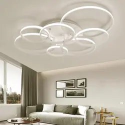Qonaq Otağının Daxili Fotoşəkilində LED Tavan Çilçıraqları