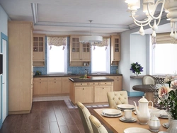 Interior kitchen living room 30 sq m with access to the terrace