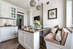 Modern Kitchen Design With Sofa And TV
