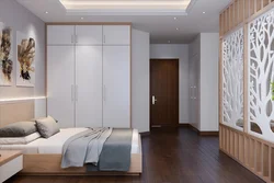 Built-in wardrobes in the bedroom up to the ceiling design