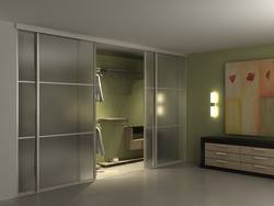 Built-in wardrobes in the bedroom up to the ceiling design