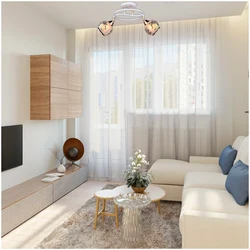 Corner sofas in the living room interior 17 sq m