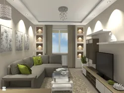 Qonaq otağının interyerində künc divanları 17 kv