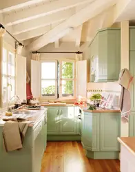 Interior of a small kitchen in an economy class house photo