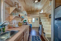 Interior of a small kitchen in an economy class house photo