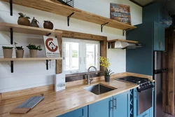 Interior of a small kitchen in an economy class house photo