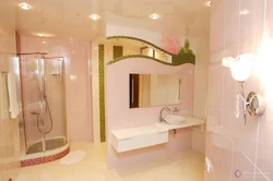 Peach bathroom interior