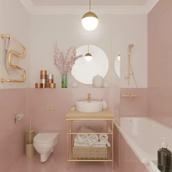 Peach bathroom interior