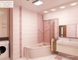 Peach bathroom interior