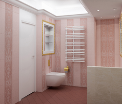 Peach bathroom interior