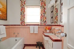 Peach bathroom interior