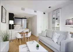 Apartment design 60 sq m with kitchen living room