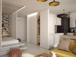 Тарҳи квартираи 1ҳуҷрагӣ 38 метри мураббаъ бо ошхона