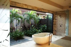 Living interior in the bathroom