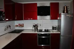 Черно бордовая кухня фото