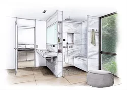 Bathroom design drawing