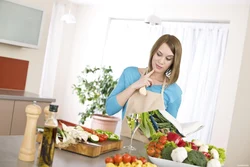 Housewife in the kitchen photo