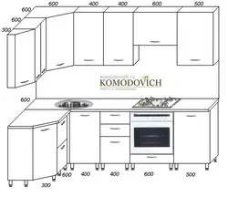 Чертеж угловой кухни фото
