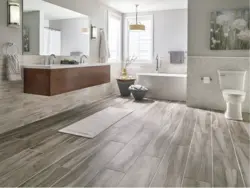 Tiles for laminate in the bathroom interior photo