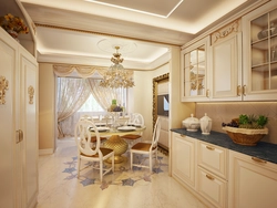 Modern kitchen interior with flowers