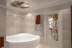Bathroom design corner bath with window