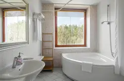 Pəncərə ilə vanna otağı dizayn künc hamam