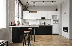 Bar Peshtaxtasi Bilan Loft Uslubidagi Oshxona Dizayni