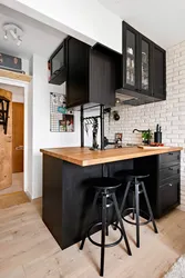 Loft style kitchen design with bar counter