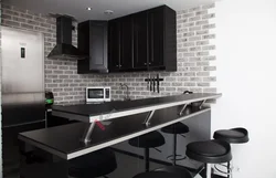 Loft style kitchen design with bar counter