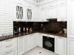 Classic kitchen with white countertop photo